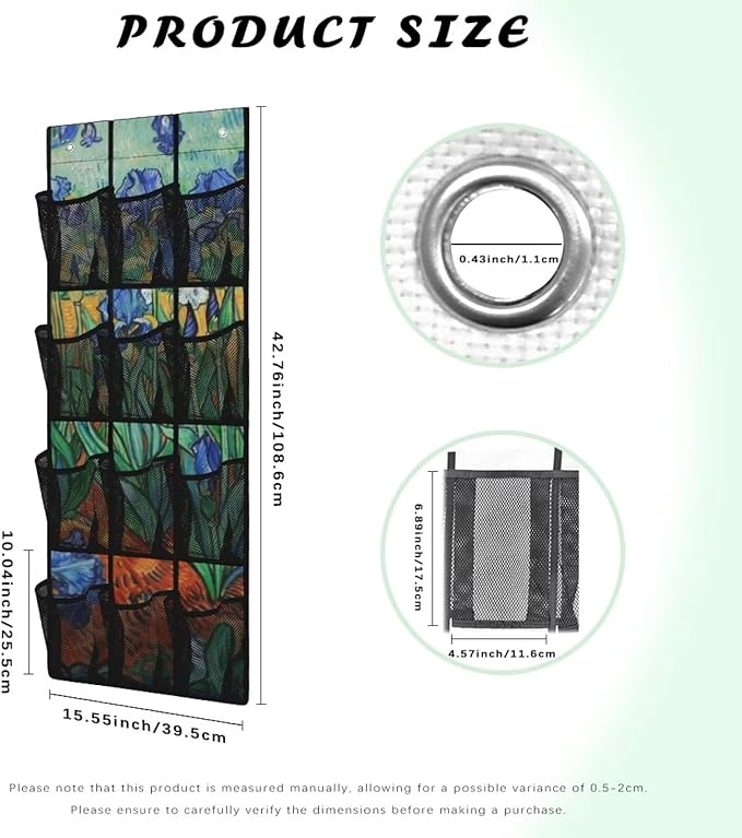 Generic Irises Over the Door Pantry Organizer Reusable Over The Door Storage Organizer for Clothes Easy to Hang Behind The Door Making The Area Tidy and Orderly