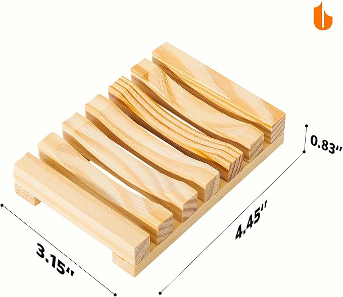 Urbanstrive Eco-Friendly Natural Wooden Soap Dish Soap Saver Holder Soap Tray for Bathroom, Biodegradable, Zero Waste, Plastic Free (Wooden)