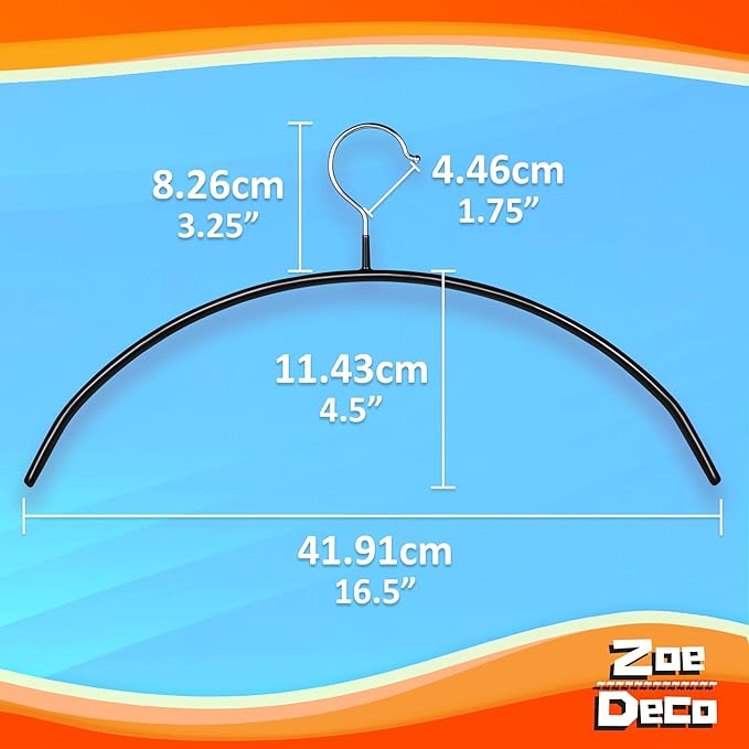 Clothes Hangers - 20 Pack, Black - Solid Premium Steel Iron Clothing & Sweater Hangers - Non-Slip No Shoulder Bumps with Grippy Coating - Sleek, Slim & Rounded - Space Saving Solution - by Zoe Deco