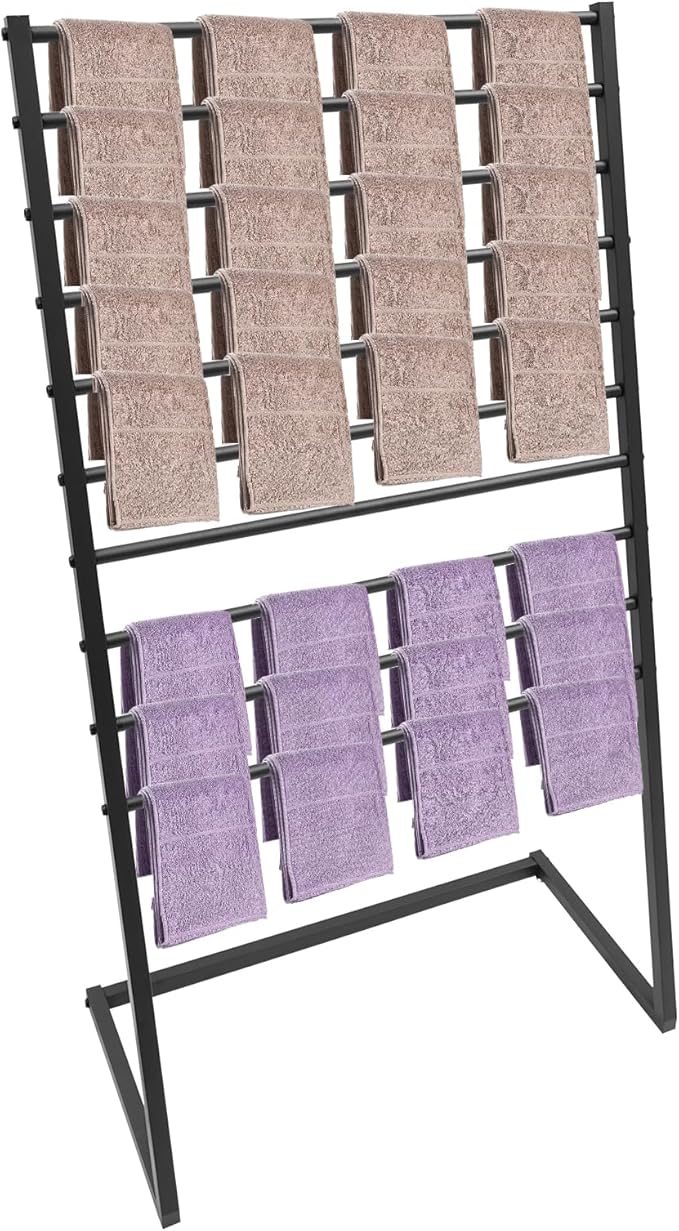 Scarf Display Stand, 10 Tier Metal Scarf Holder Organizer, Scarf Hanger Scarf Holder Scarf Organizer Belt Organizer Pants Rack Scarf Rack for Commercial Clothing Retail Store (Black, 80cm)