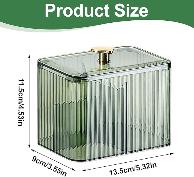 DASITON Acrylic Qtip Holder, Bathroom Jars With Lids Set, Apothecary Jar Dispenser For Cotton Ball, Swab, Round Pads, Floss