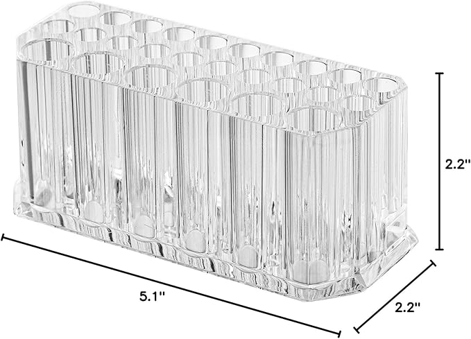 Foraineam 3 Pack Acrylic Eyeliner Lip Liner Holder Organizer, 26 Slots Makeup Brush Pencil Organization Container, Clear Cosmetic Storage Display Holder