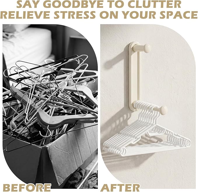 Novabright 2 Pcs Magnetic Hanger Holder for Laundry Room Washing Machine Extendable Double-layer Magnetic Clothes Hangers Organizer Stacker Storage Non-punching Closet Laundry Room Organization