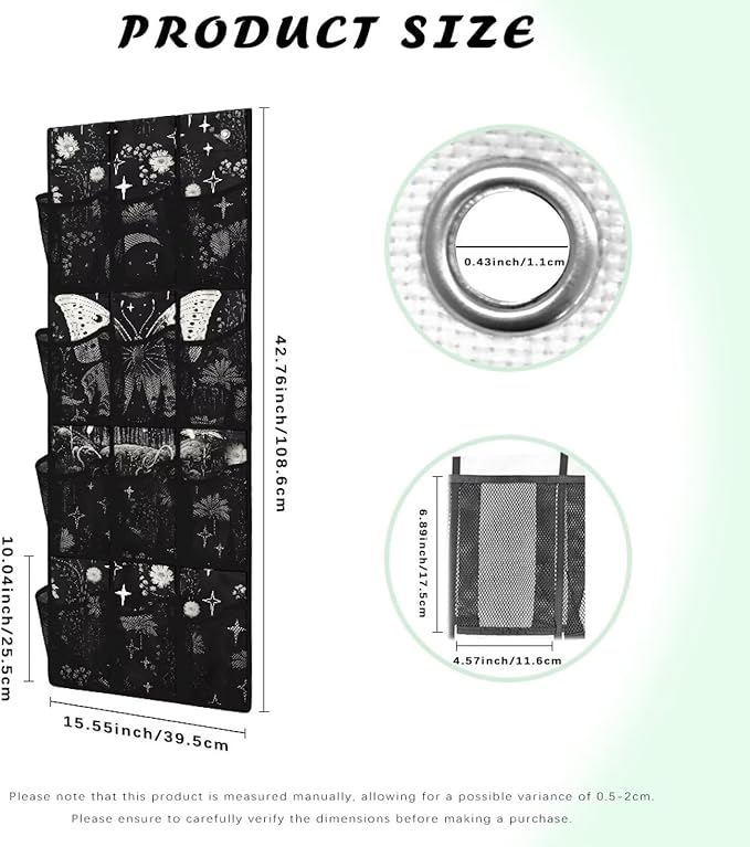 White Butterfly Hanging Shelves Over the Door Organizer Storage for Closet with 12 Pockets,Nursery Organization,Over The Door Organizer,Organizer for Bedroom Bathroom,Kitchen