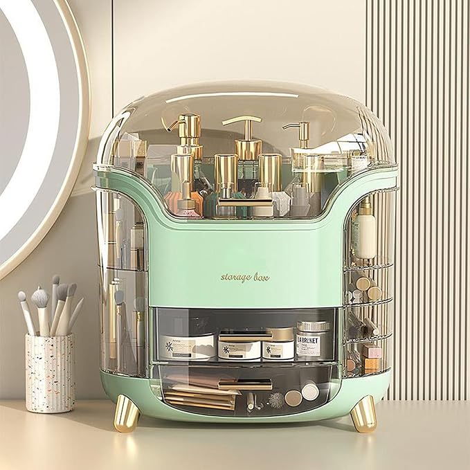 Omeily Upgrade Large Makeup Organizer Countertop Vanity Organizer Cosmetic Organizer Makeup Storage Box Bathroom Counter Organizer Perfume Skincare Organizers Gift Women Clear Design Easy Visibility