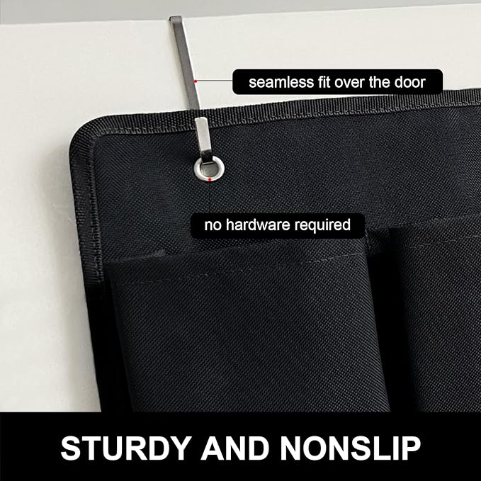 RVZONE RV Shoe Pockets 10 Pockets Heavy Hanging Bedside Storage Organizer with Sturdy Hooks Storage Pockets Hangs on bed for Shoes Toys and Tool Accessories