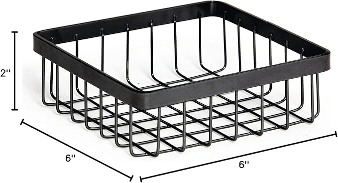 G.E.T. WB-662-MG Square Metal Storage Wire Basket for Pantry, Produce and More, 6" x 6" x 2"