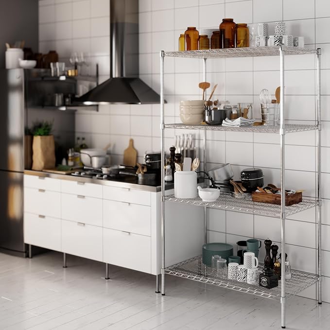 24" Deep x 42" Wide x 74" Height Wire Shelving Kit | 4-Tier | NSF Commercial Storage Rack Unit