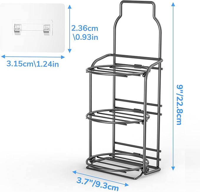galasily 3-Tier Shower Soap Shampoo Bar Holder, Self Adhesive&Freestanding Draining Soap Caddy for Bathroom Wall Accesories, Apartment Essentials Decor…