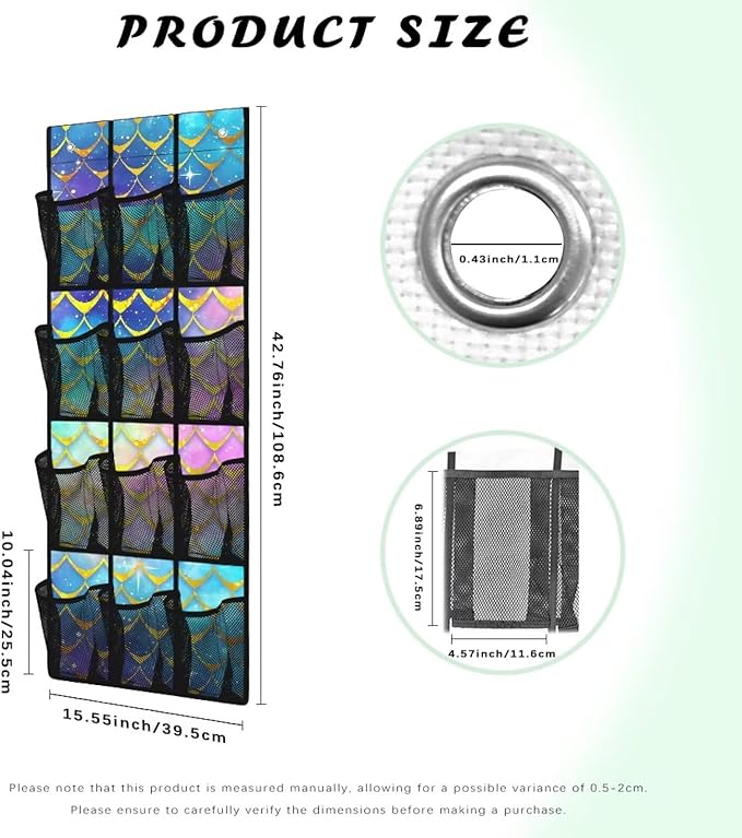 Scale Behind Door Shoes Hang Holder Rack,Storage for Small Spaces,Shoes Hanger Storage Organizer Bag for Bedroom Unique Print