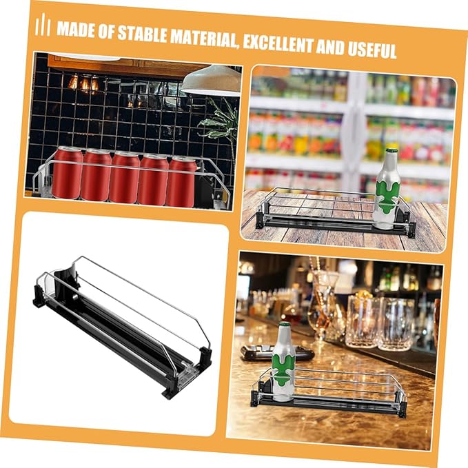 Lurrose 2pcs Automatic Beverage Pusher Can Organizer for Refrigerator Smooth Surface Stable Performance Easy Install Fridge Soda Dispenser Storage