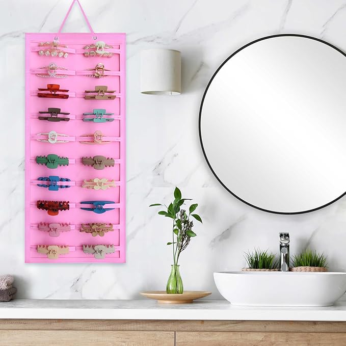 SMUK Hanging Headband Holder Organizer for Girls, Wall-mount Headband Storage Display for Women, Head Band Hair Accessories Organizer On Wall, Door, Wardrobe