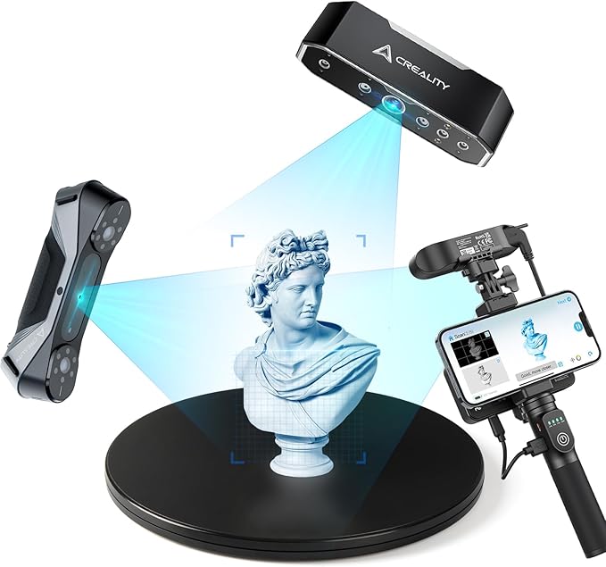 Creality Turntable for 3D Scanner, 3D Scanning Accessories Manual Rotating Platform 7.8in/0.46lb Supports up to 50kg Load for 3D Model 3D Scanning