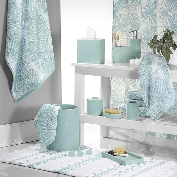 Nicole Miller - Vanity Tray, Resin Countertop Accessories, Dorm Room Essentials (Kendall Collection, Oasis)
