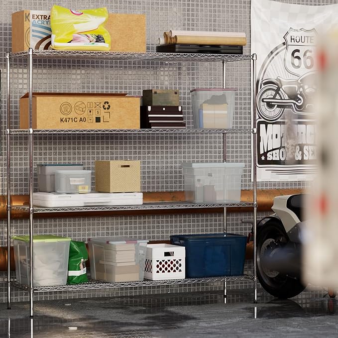 21" Deep x 72" Wide x 74" Height Wire Shelving Kit | 4-Tier | NSF Commercial Storage Rack Unit