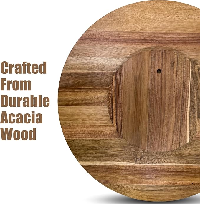 20'' Acacia Wooden Lazy Susan for Table Top,Large Lazy Susan for Dining Table,Table Turntable Storage,Extra Large Lazy Susans Organizer with Durable,Turning Turntable for Cabinet,Countertop or Pantry