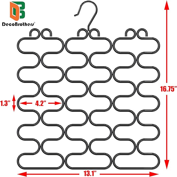 Deco Brothers Scarf Hanger for Closet, 23 Loop, Black