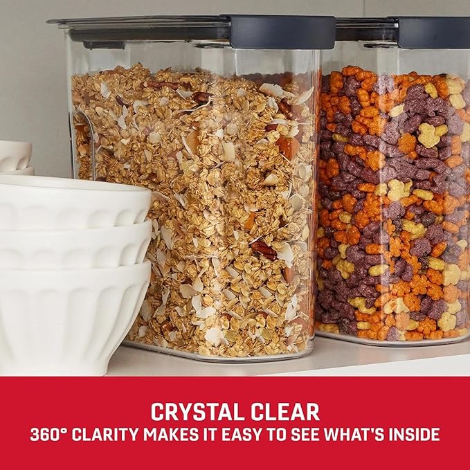 BEN & JANE Made in the USA Brilliance 18-Cup Cereal Pantry Storage, BPA Free Plastic, Stain and Odor Resistant - 2 Pack