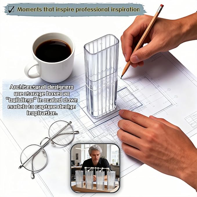 Clear Mini Storage Boxes with Mid Opening Lid, Transparent Travel Cotton Swab Organizer for Cosmetics, Hair Ties, Dental Floss, 4.1 x 1.3 x 0.8 Inches, 4 Pack