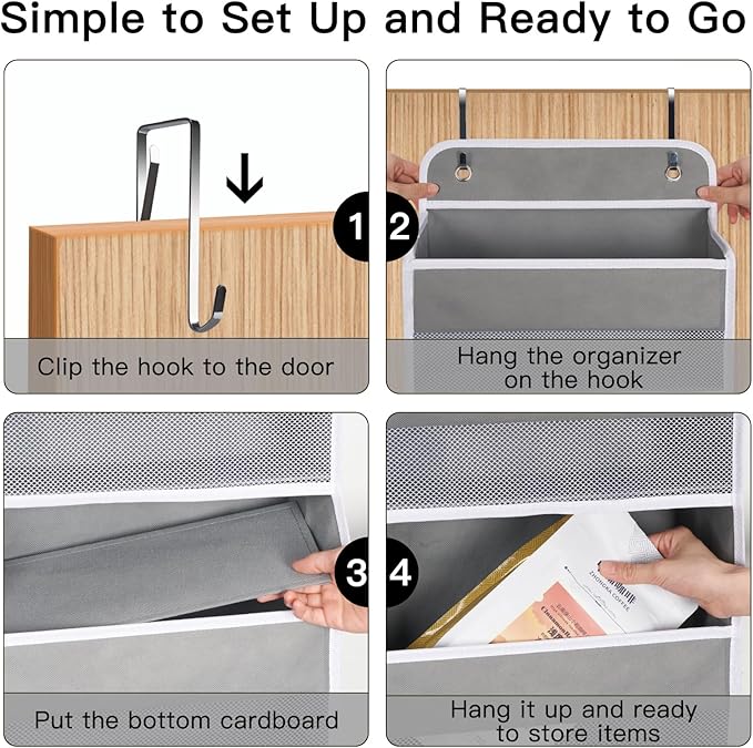 WishJazz 6-Shelf Over The Door Organizer, 50lbs Load Heavy Duty Back of Door Hanging Organizer Storage, Behind Closet Door Organizer, Baby Organizers Storage for Nursery, Pantry, Bedroom, Home Storage