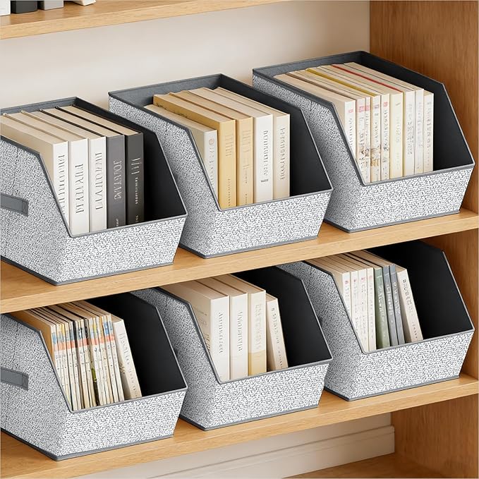 Homsorout Large Closet Storage Cubes - Closet Storage Bins with Dual Handles for Clothes, Towels, Toys, Shelf Organizer Bins for Bedroom, Nursery, Shelves, Small Spaces, Ant Light Gray, 3 Pack