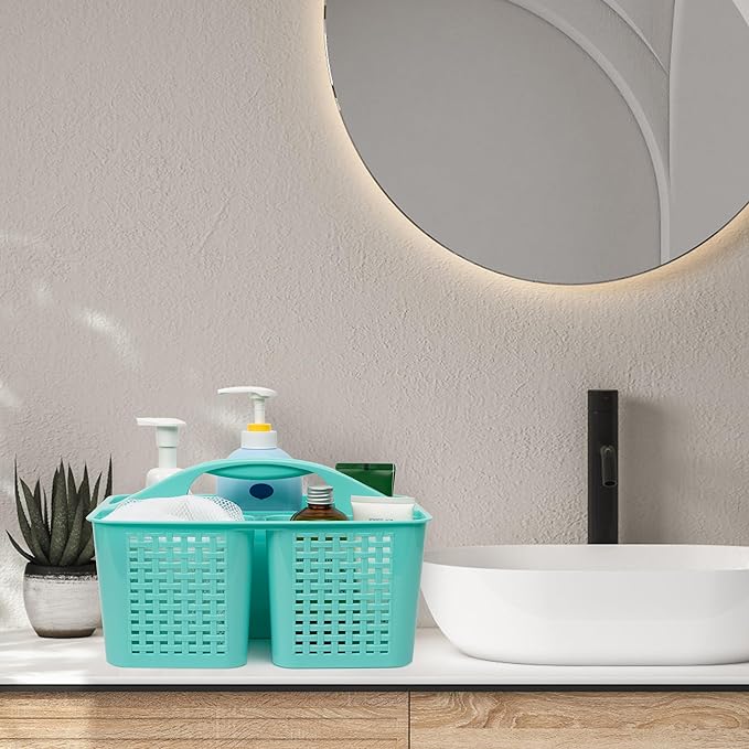 Tiawudi Portable Shower Caddy, Caddy Organizer with Handle, Plastic Shower Basket Hold Soap, Shampoo, Hair Supplies and Beauty Products, Cleaning Supplies Organizer for Home, Dorm, Shelf and Cabinet