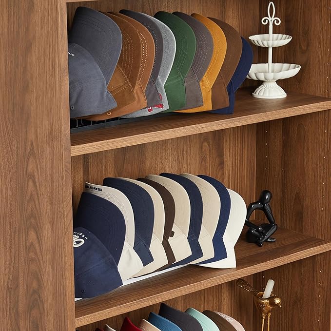 MACOPRO Hat Organizer for Baseball Caps for wall,2 Pack Cap Racks, Rack Hanger Storage Display Holder Hooks Stand for Closet Door,Hold Up to 40 Hats