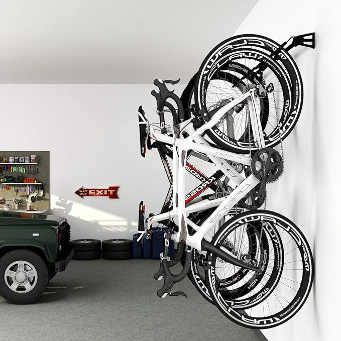 FLEXIMOUNTS 4 Bike Storage Rack, Heavy Duty Wall Mount Hanger for Home & Garage, Holds Up to 200lbs