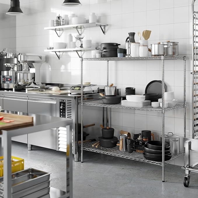 24" Deep x 48" Wide x 54" Height Wire Shelving Kit | 3-Tier | NSF Commercial Storage Rack Unit