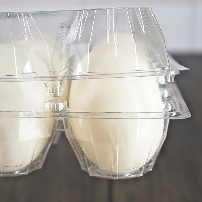 Egg Cartons 40 Packs, Clear Eco-friendly Plastic Blank Egg Cartons with Free Labels, Holds up to 12 Duck Eggs Securely, Perfect for Family Pasture Farm Markets Display - Large