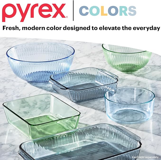 Pyrex Colors Tinted (6-PC Medium) Small/Medium Round Food Storage Container Set, Snug Fit Non-Toxic Plastic BPA-Free Lids, Freezer Dishwasher Microwave Safe, 2 Cup, 4 Cup & 7 Cup