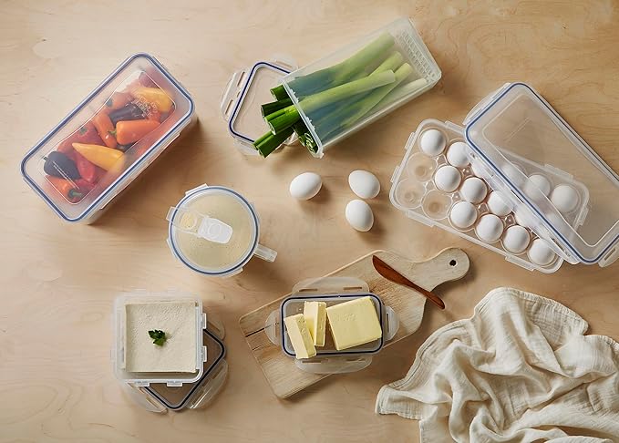 LOCK & LOCK Easy Essentials Food Storage lids/Airtight containers, BPA Free, Square-20 oz-for Coffee, Clear