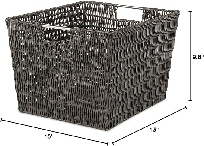 Whitmor Rattique Storage Tote Basket - Espresso