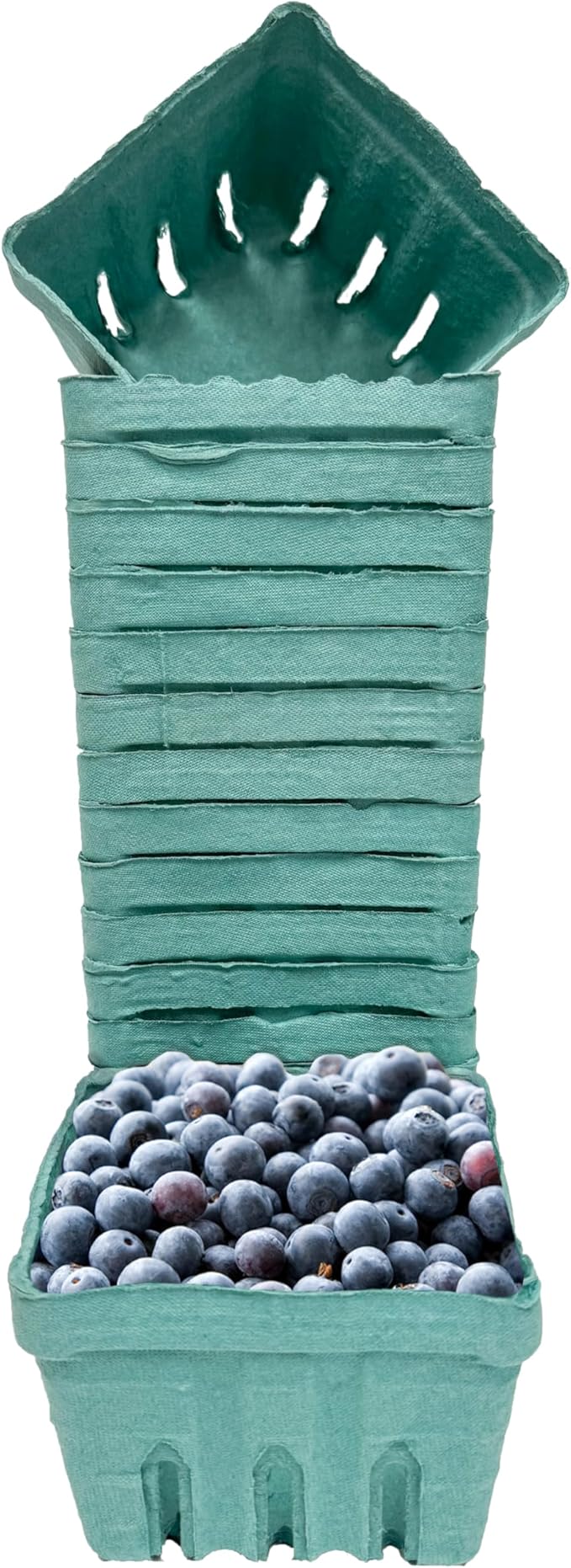 40 Pack Green Berry Basket 1 Pint, Pulp Fiber Vented Produce Containers Farmers Market Basket, Fruit & Vegetable Containers