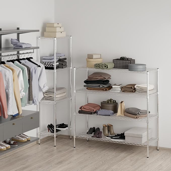 21" Deep x 54" Wide x 54" Height Wire Shelving Kit | 4-Tier | NSF Commercial Storage Rack Unit