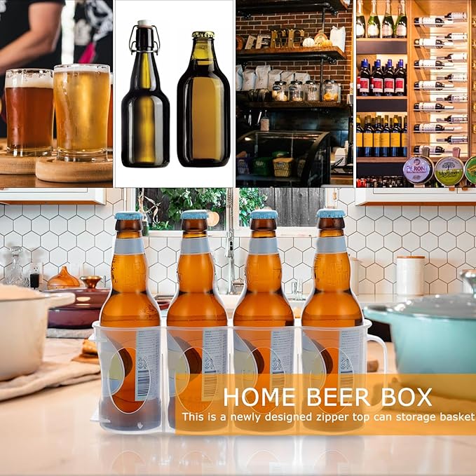 CHILDWEET 2pcs Fridge Can Dispenser Beer Refrigerated Holder Storage Box for Drinks Can Storage for Refrigerator Seasoning Jar Crisper