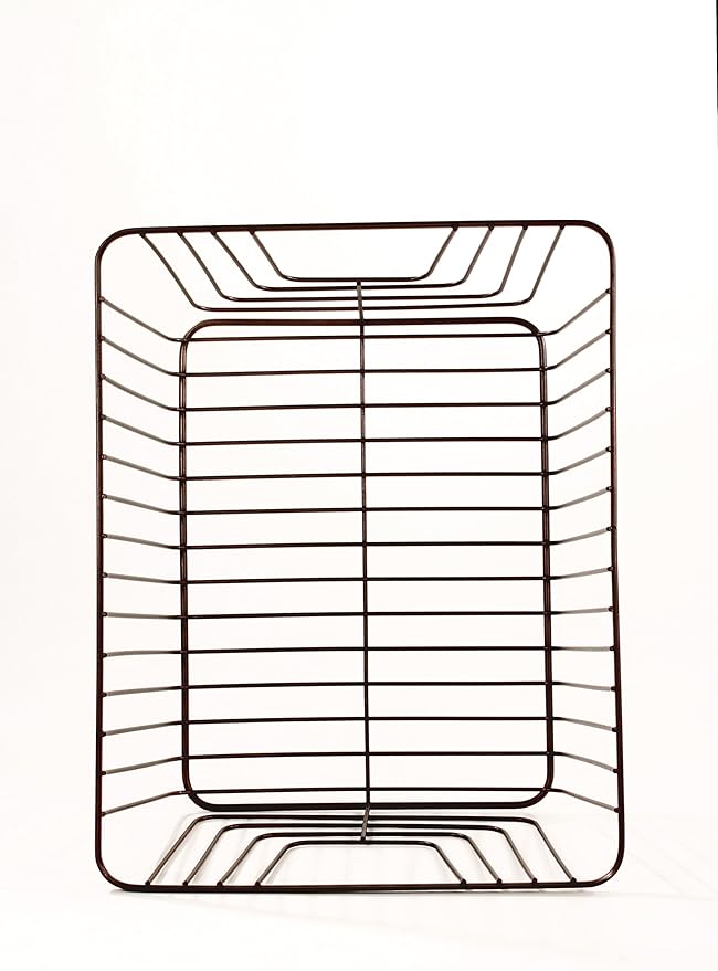Spectrum Diversified Ashley Large, Decorative Steel Wire, Rust-Resistant Metal Storage Basket Built-in Handles, Bin for Bathroom, Pantry, Kitchen & Closet, Medium, Satin Nickel PC