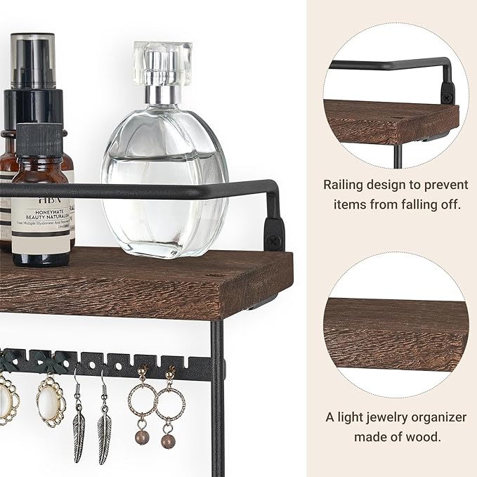 Mkono Metal Claw Clip Organizer and Hanging Jewelry Organizer Wall Mounted for Bedroom Bathroom Decor