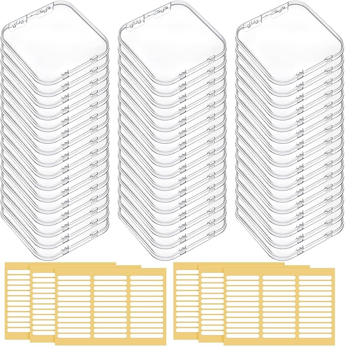 48 PCS Press On Nail Storage Box with 216 PCS Adhesive Nails Tapes, 3 X 3 Inch Press on Nail Case Nails Packaging for Presses Ons Acrylic Clear Nailes Display Box for Display Art Salon Supplies
