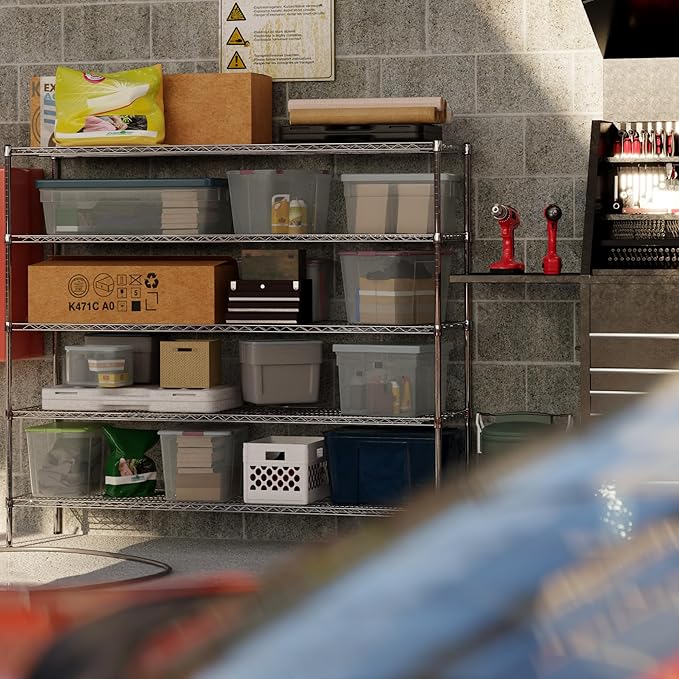 21" Deep x 72" Wide x 64" Height Wire Shelving Kit | 5-Tier | NSF Commercial Storage Rack Unit