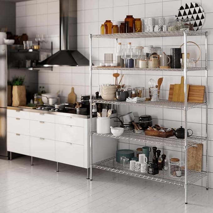 24" Deep x 54" Wide x 74" Height Wire Shelving Kit | 5-Tier | NSF Commercial Storage Rack Unit