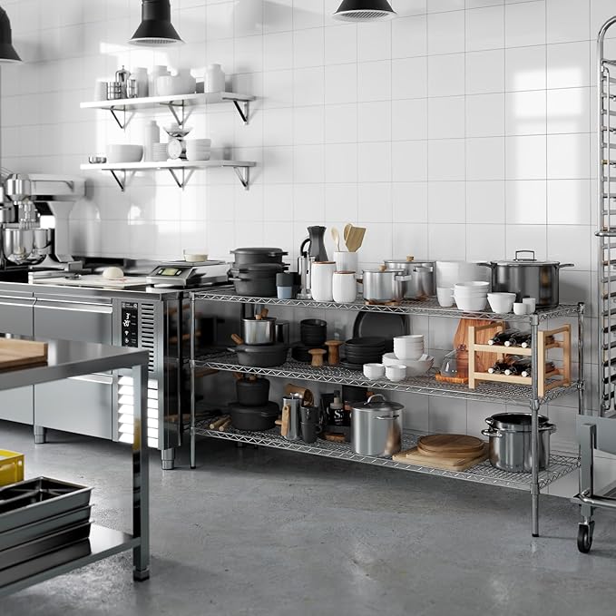 21" Deep x 72" Wide x 34" Height Wire Shelving Kit | 3-Tier | NSF Commercial Storage Rack Unit