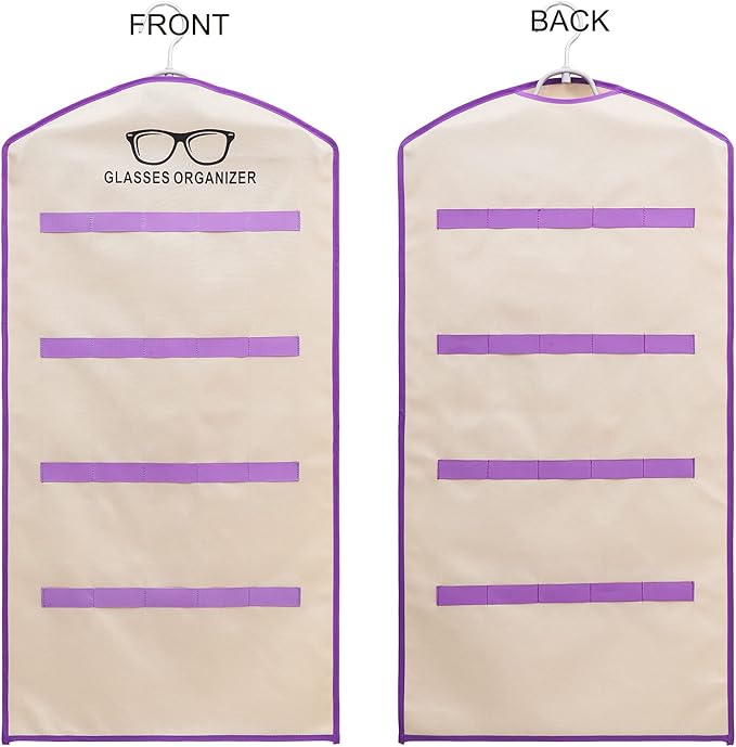 TRIUMPH VISION Hanging Sunglasses Organizers Eyeglasses Holder Stand, 40 Slots Eyeglass Case Eyewear Wall Organizer Multiple Eyeglasses Storage Sunglass Wall Mount Glasses Case Foldable Travel