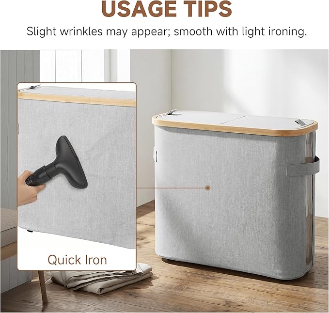 StorageWorks Toilet Paper Storage Baskets with Dual Flip Lids, Toilet Paper Organizer for Bathroom, Toilet Paper Container with Side Pocket, Holds 9 Mega or 12 Regular Rolls, Medium, Grey