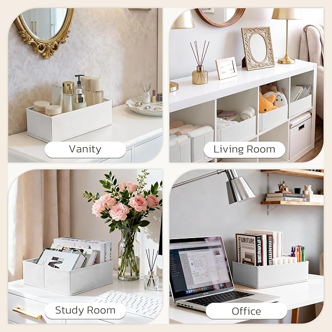 Drawer Organizer, 16 Pack Baby Dresser Organizer for Nursery, Foldable Closet Organizers and Storage Dresser Dividers for Clothes, Socks, Scarves, Ties (White)
