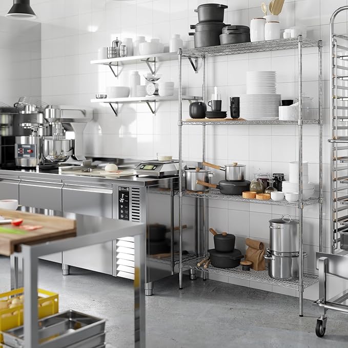14" Deep x 42" Wide x 74" Height Wire Shelving Kit | 4-Tier | NSF Commercial Storage Rack Unit