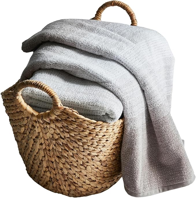 Extra Large Water Hyacinth Boat Basket–Natural Handwoven Decorative Storage Basket for Towels, Blankets, Laundry, Toys, or Living Room and Bedroom Organization