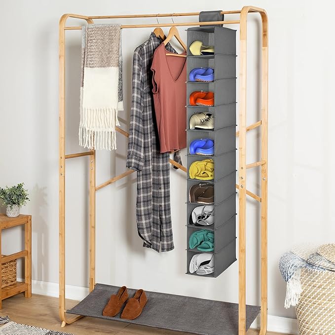 Libeder Hanging Shoe Organizer,10-Shelf Hanging Closet Organizers and Storage Shoes Organizer Shelves Hanging Shoe Rack Holder
