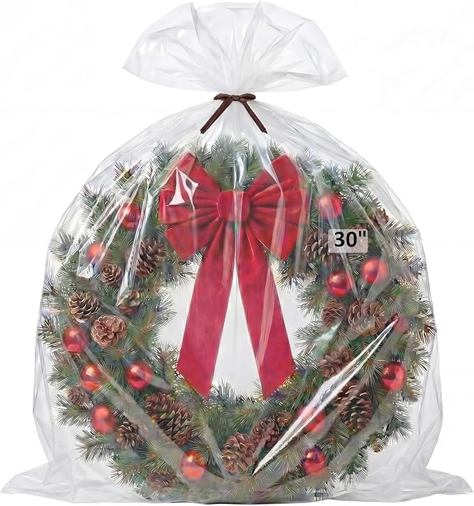 Wowfit 5 CT 40x60 inches Extra Large Clear Plastic Bags Perfect for Car Seat, Luggage, Suitcase, Stroller, Chair, Kids Bike and Attic Storage (2 Mil Flat Bags)