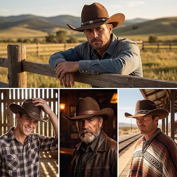 Cowboy Hat Travel Case, Hard-Shell Crushproof Box w/Adjustable Strap, Large Carrier Fits 1–3 Cowboy/Fedora/Panama Hats, Magnetic Closure, Pocket, Black